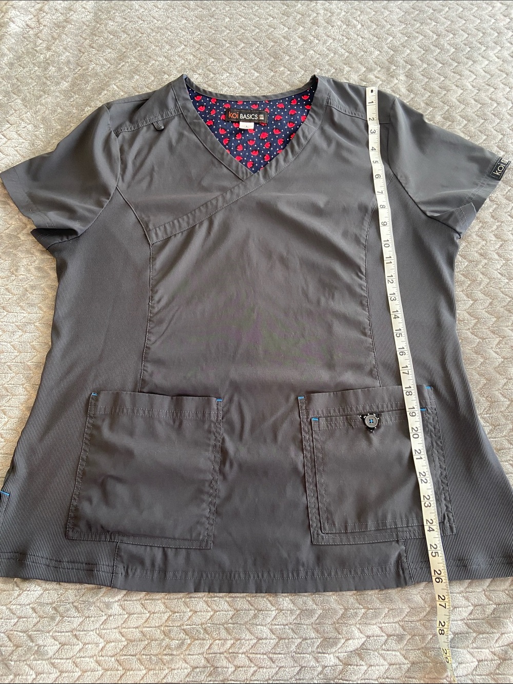 Women’s Koi Large Gray Scrub Top